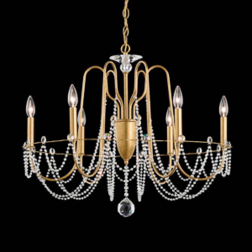 Esmery 6 Light 110V Chandelier in White with Clear Heritage Crystal