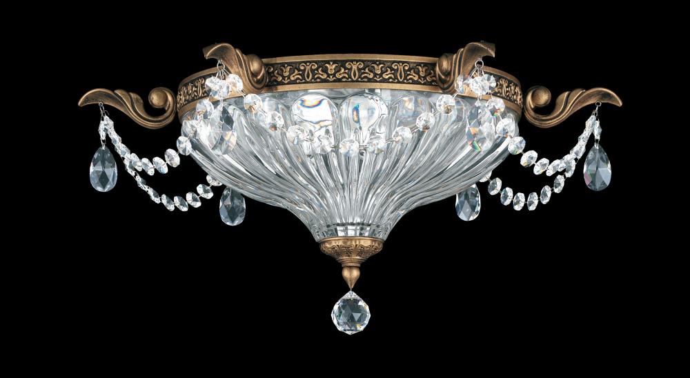 Milano 2 Light 120V Flush Mount in Antique Silver with Clear Radiance Crystal