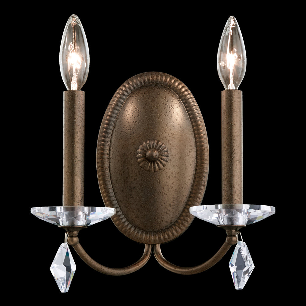 Modique 2 Light 120V Wall Sconce in White with Clear Heritage Handcut Crystal