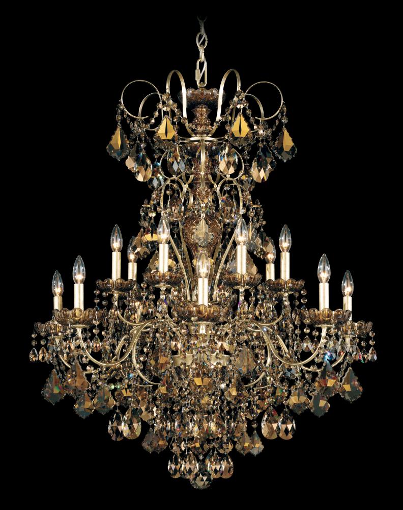 New Orleans 14 Light 120V Chandelier in French Gold with Clear Heritage Handcut Crystal