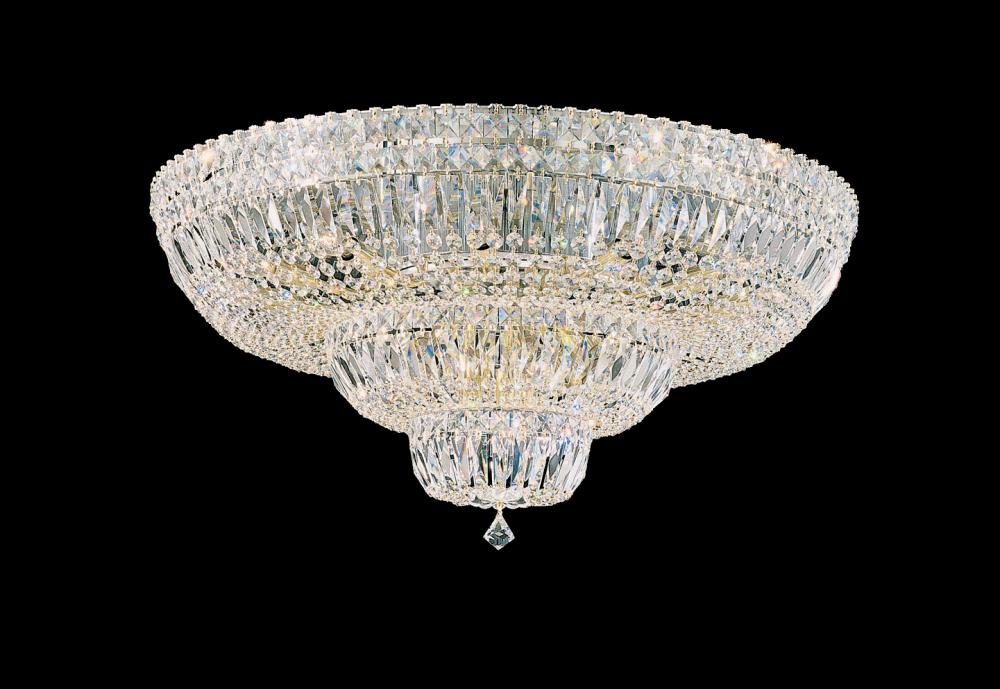 Petit Crystal Deluxe 21 Light 120V Flush Mount in Aurelia with Clear Radiance Crystal