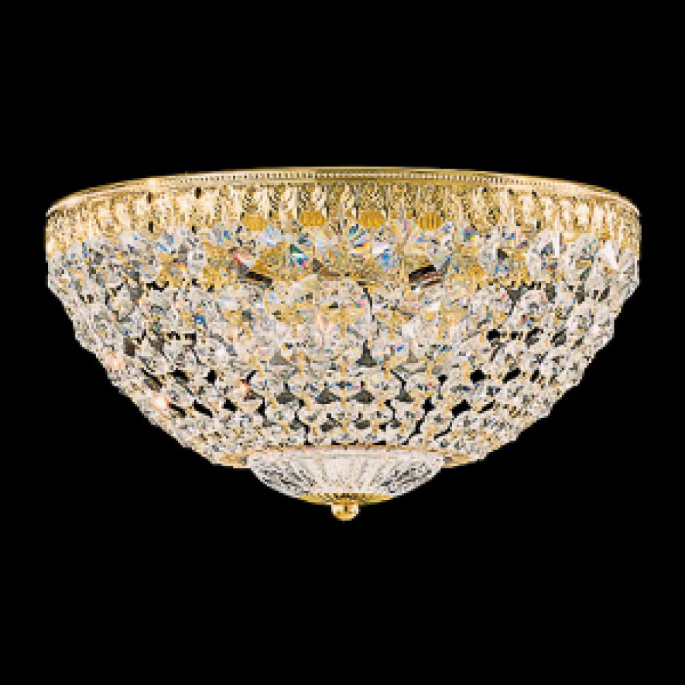 Petit Crystal 5 Light 110V Close to Ceiling in Silver with Clear Heritage Crystals