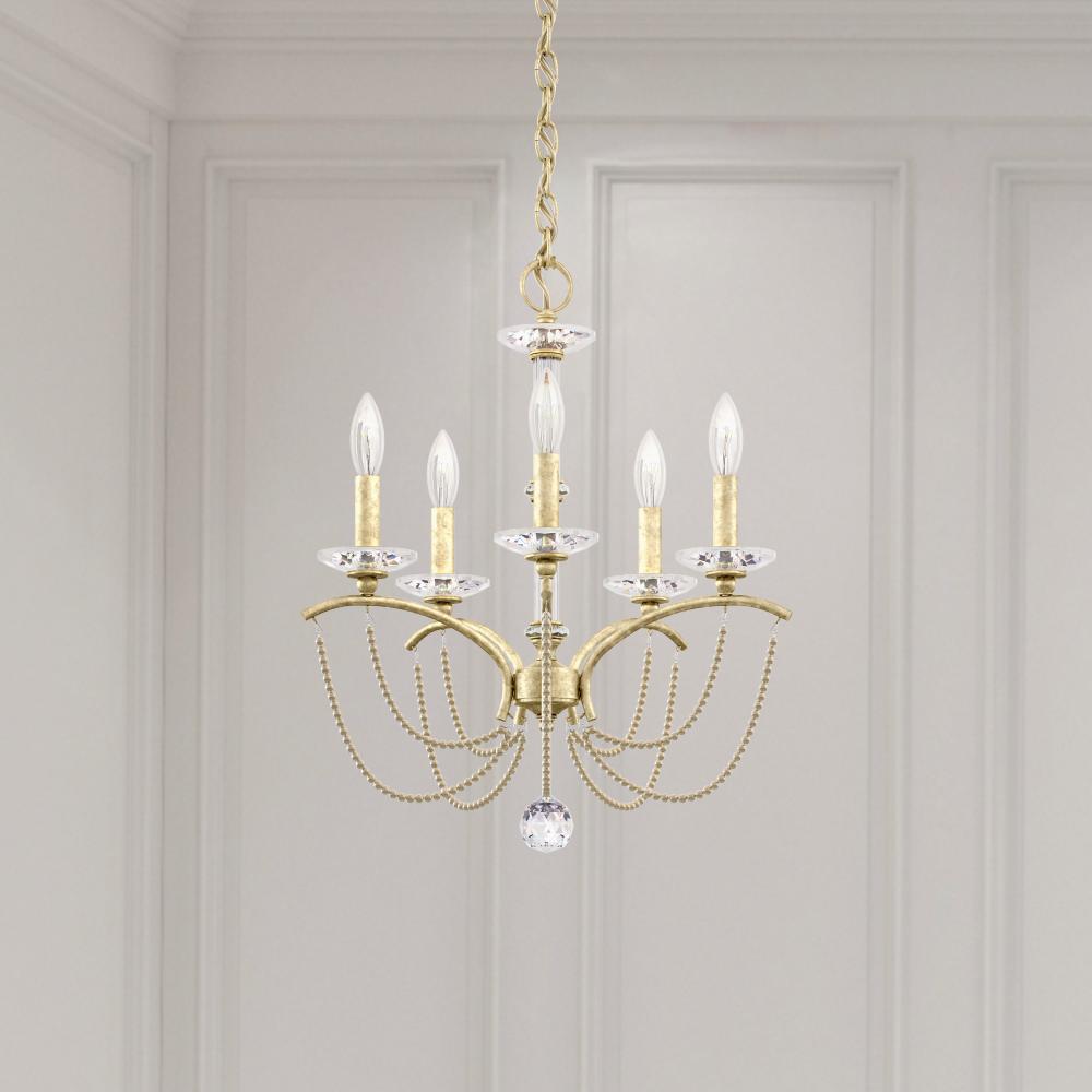 Priscilla 5 Light 120V Chandelier in Black with White Pearl