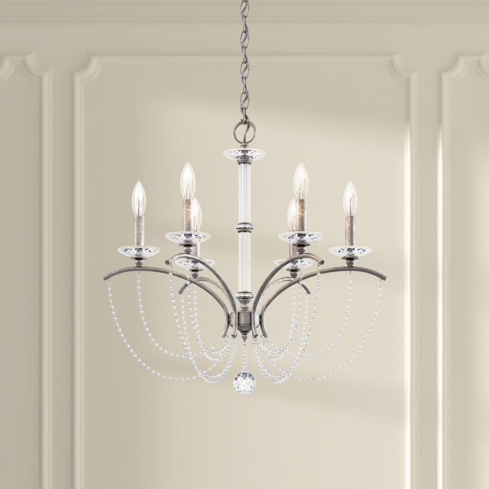 Priscilla 6 Light 120V Chandelier in Black with Bronze Pearl