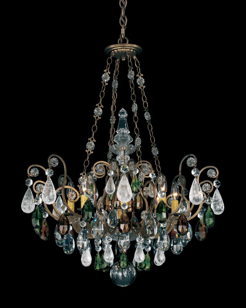 Renaissance Rock Crystal 8 Light 120V Pendant in Heirloom Bronze with Amethyst &
