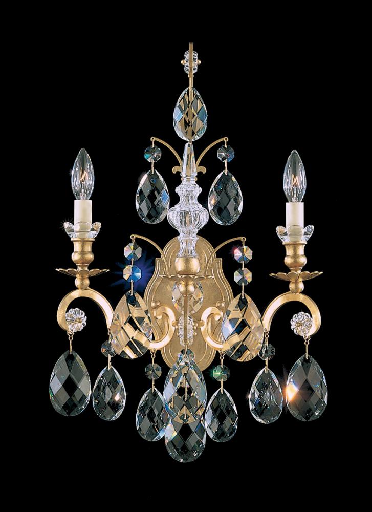 Renaissance 2 Light 120V Wall Sconce in Black with Crystals from Swarovski®