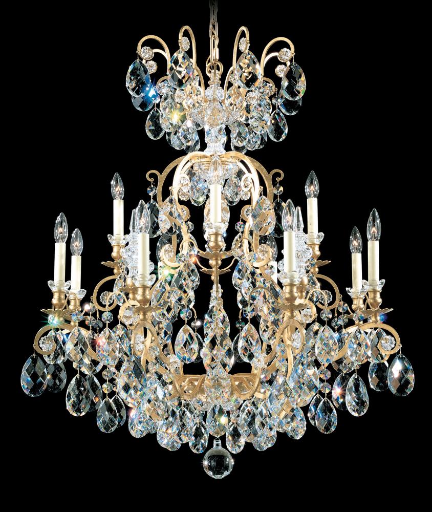 Renaissance 13 Light 120V Chandelier in French Gold with Clear Heritage Handcut Crystal