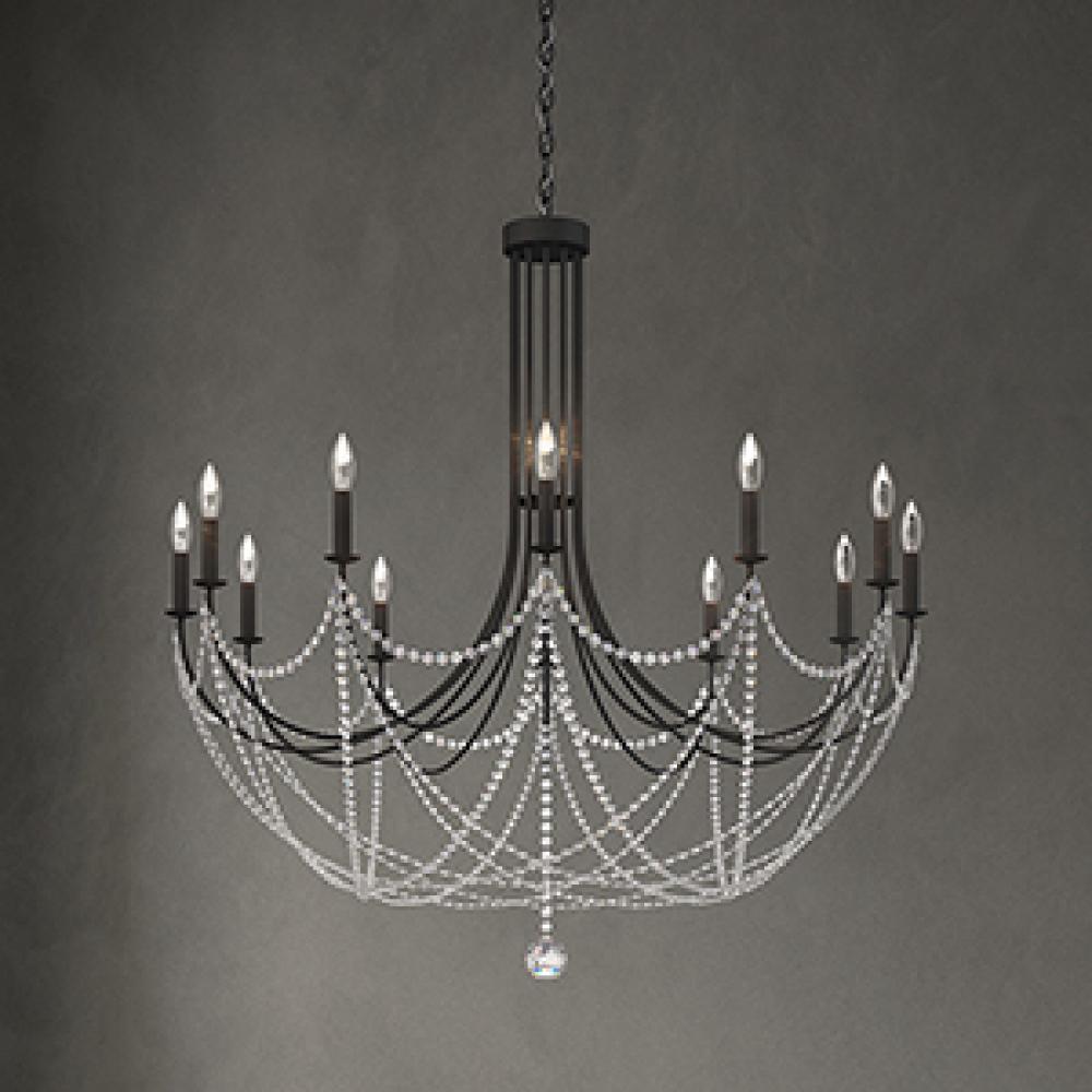Verdana 12 Light Chandelier In Heirloom Bronze With Clear Heritage Crystal