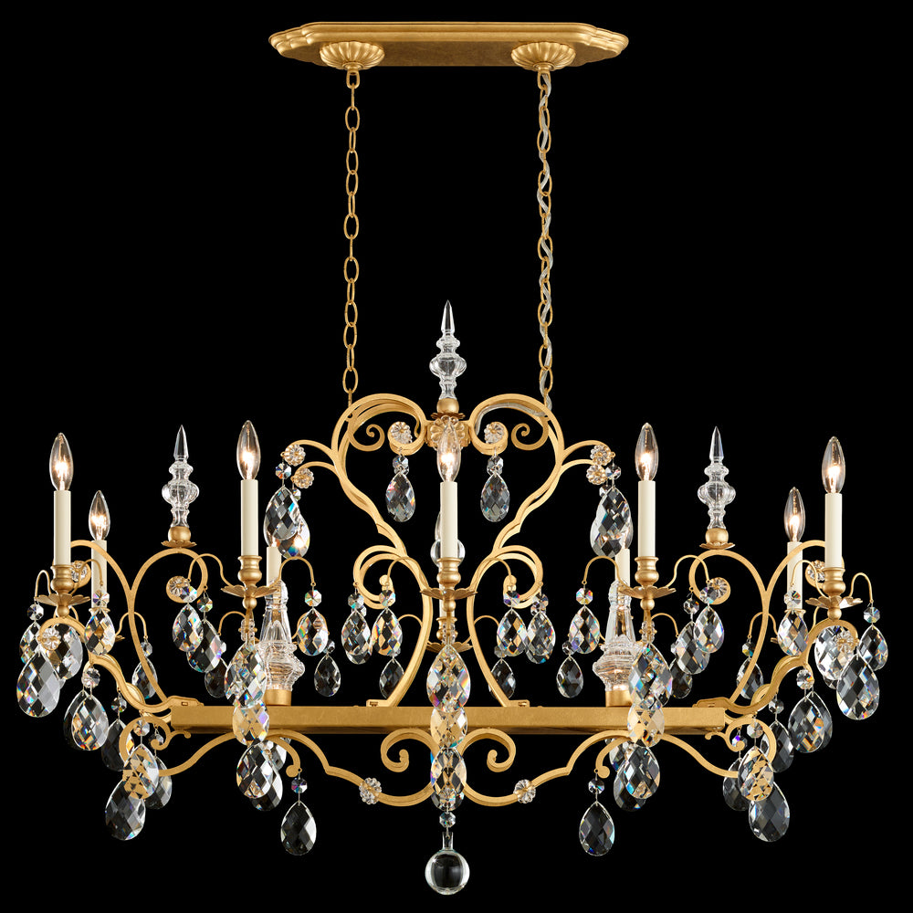 Renaissance 12 Light 120V Chandelier in Antique Silver with Clear Heritage Handcut Crystal