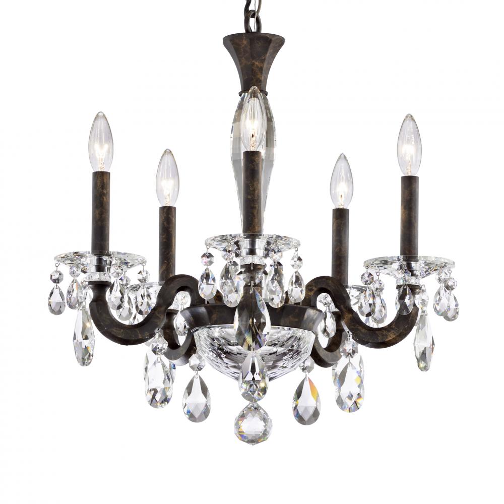 San Marco 5 Light 120V Chandelier in Heirloom Bronze with Clear Radiance Crystal