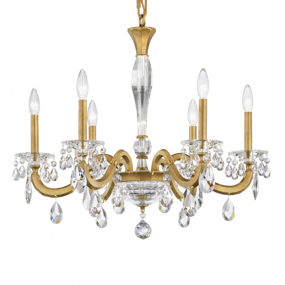San Marco 6 Light 120V Chandelier in French Gold with Clear Radiance Crystal