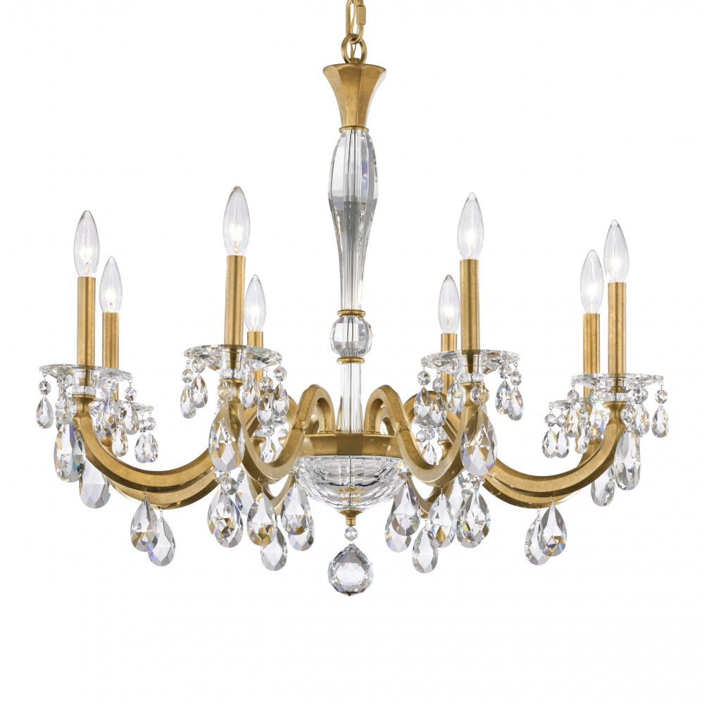 San Marco 8 Light 120V Chandelier in French Gold with Clear Radiance Crystal