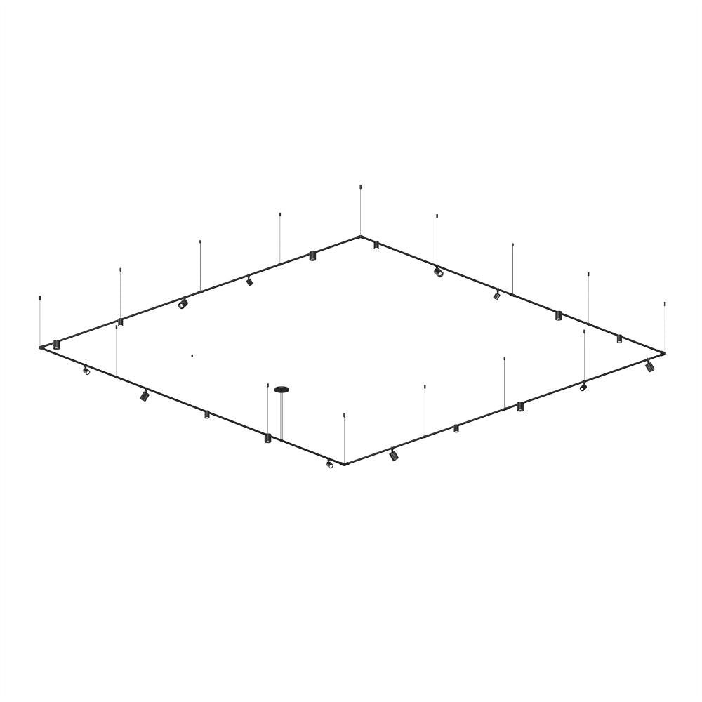 12' x 12' 1-Tier Path Square w/ Precise & Power Precise Smooth Cylinder Luminaires