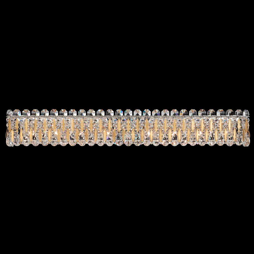 Sarella 8 Light 120V Bath Vanity & Wall Light in Polished Stainless Steel with Clear Crystals