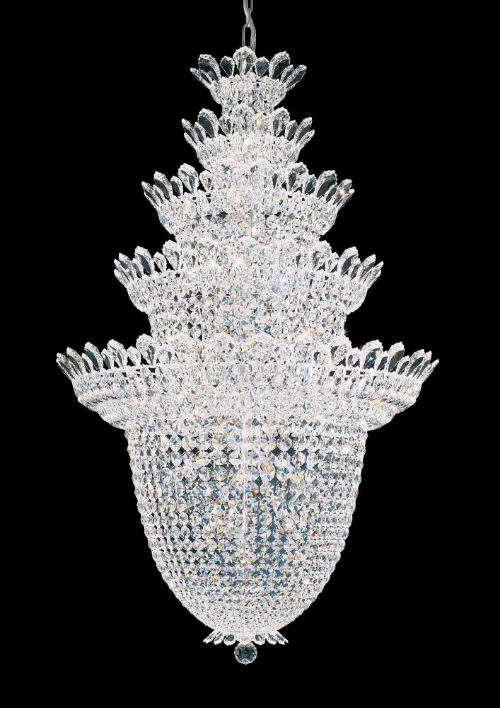 Trilliane 48 Light 120V Chandelier in Polished Stainless Steel with Clear Heritage Handcut Crystal