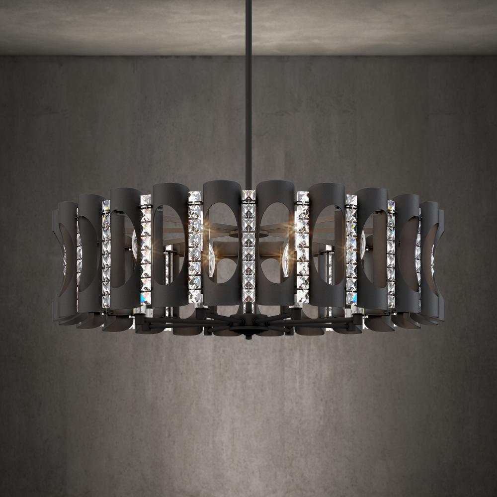Twilight 8 Light 120V Chandelier in White with Clear Heritage Handcut Crystal