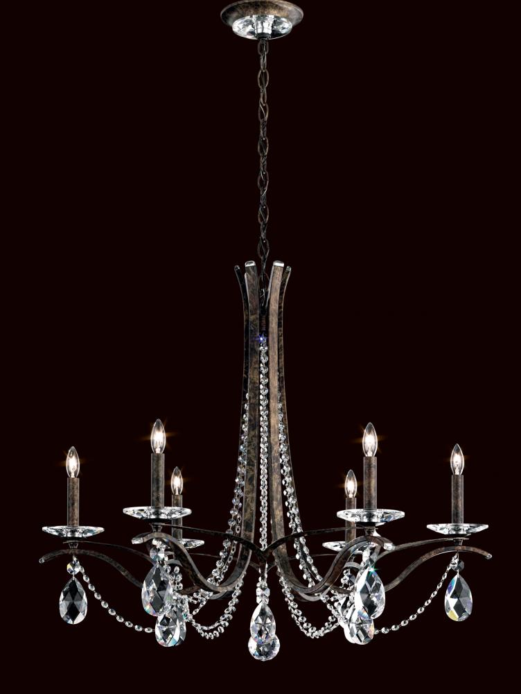 Vesca 6 Light 120V Chandelier in Ferro Black with Clear Radiance Crystal