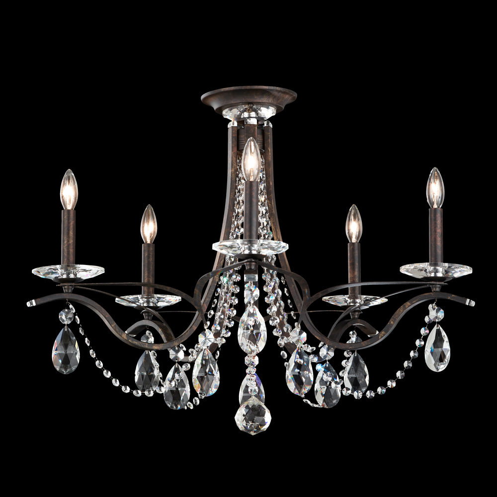 Vesca 5 Light 120V Semi-Flush Mount in Heirloom Gold with Clear Radiance Crystal
