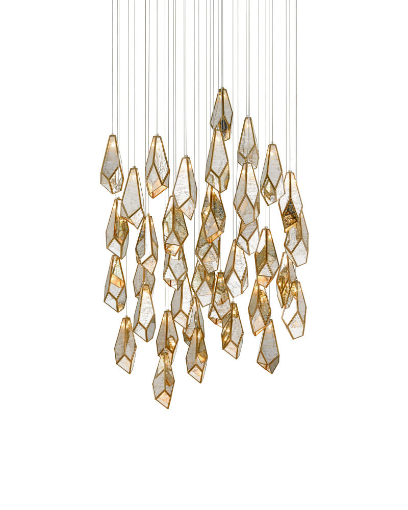 Glace Mirror 36-Light Round Multi-Drop Pendant