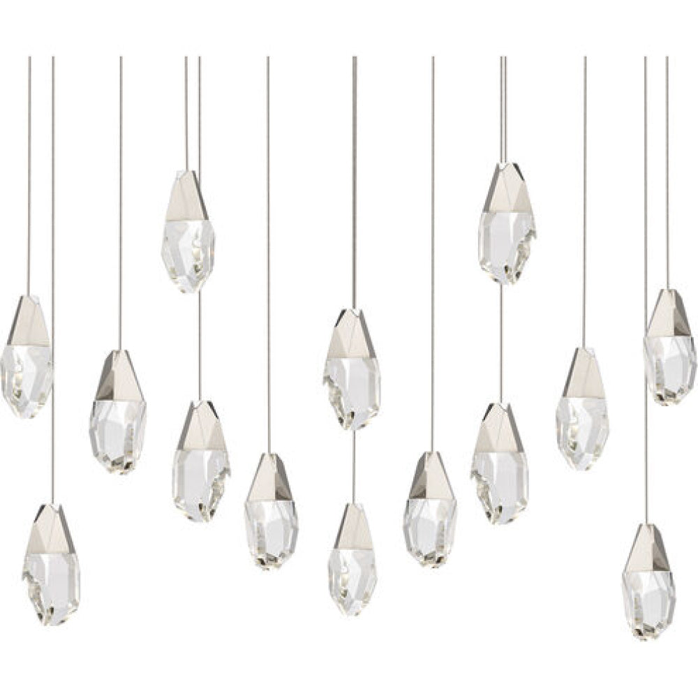 Martini 14 Light 120-277V Multi-Light Pendant (Linear Canopy) in Polished Nickel