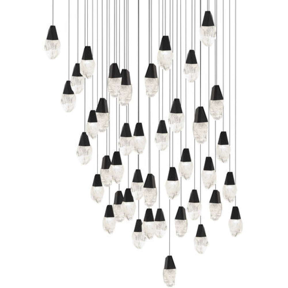 Martini 41 Light 120-277V Multi-Light Pendant (Square Canopy) in Black with Clear Optic Crystal