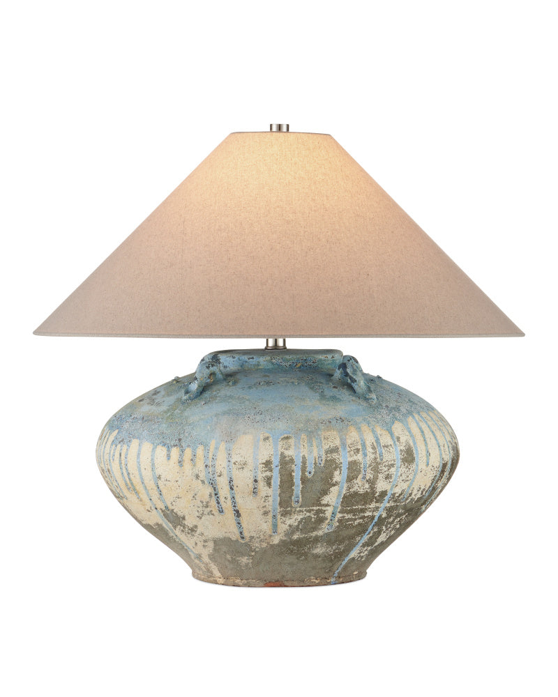 Catania Antique Blue Drip Table Lamp