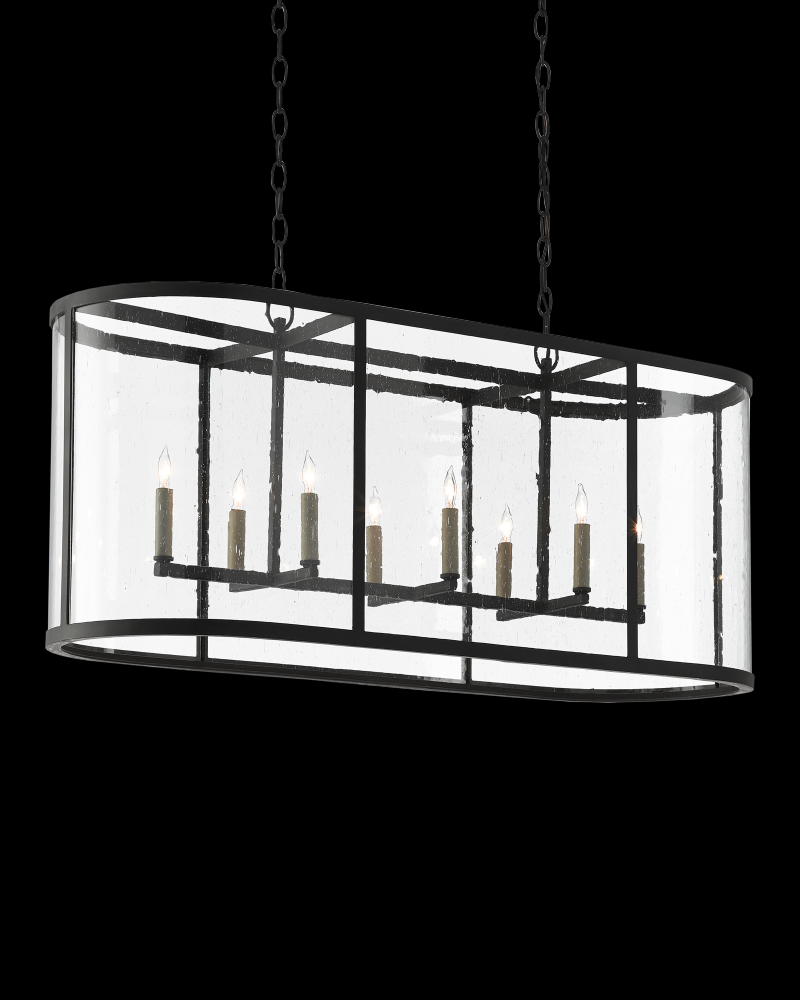 Argand Black Oval Chandelier