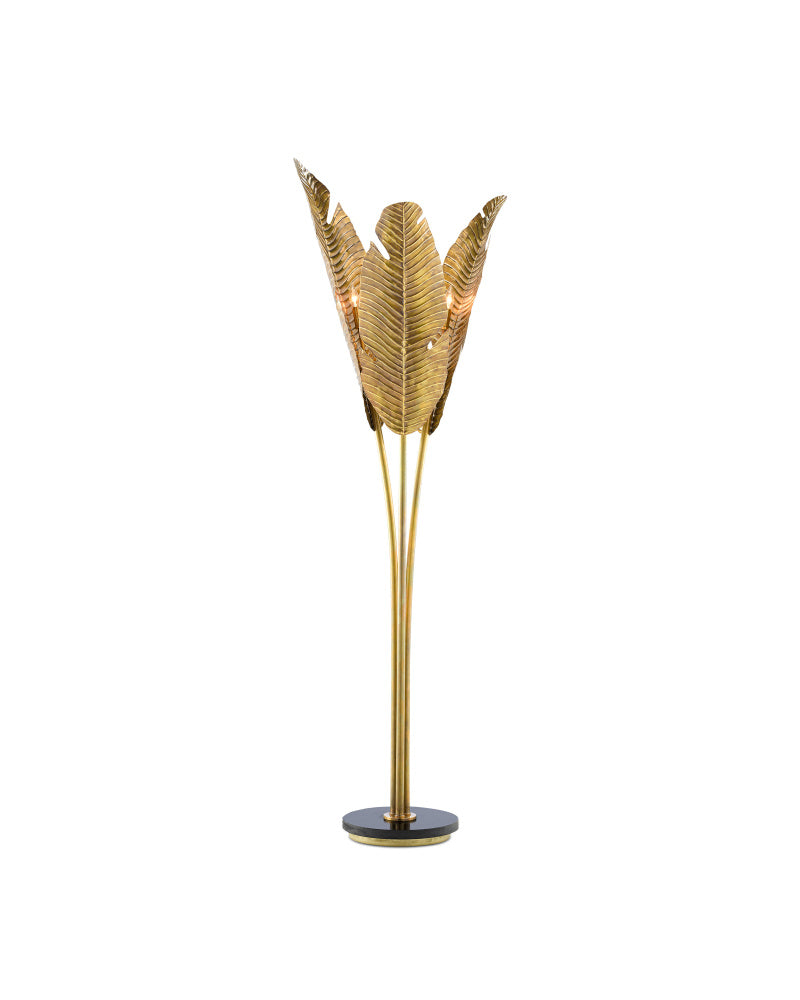Tropical Large Brass Floor Lamp
