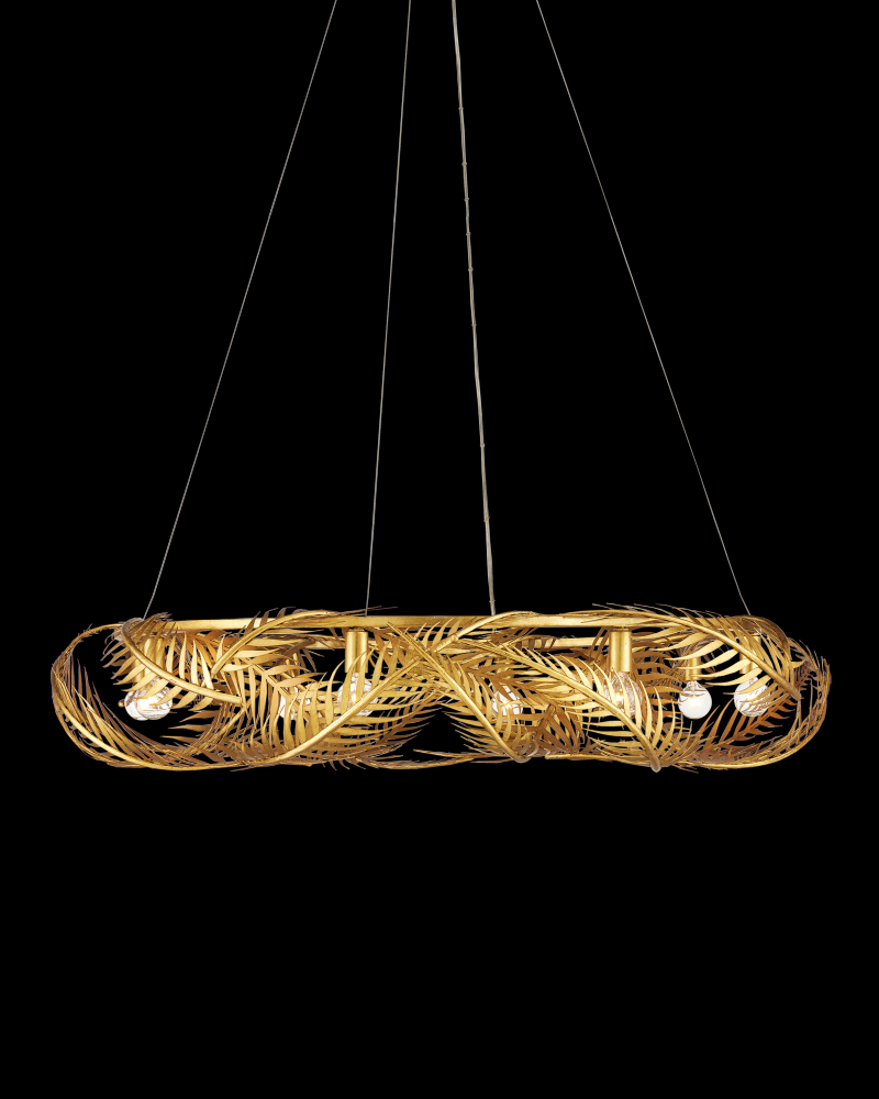 Queenbee Palm Gold Ring Chandelier