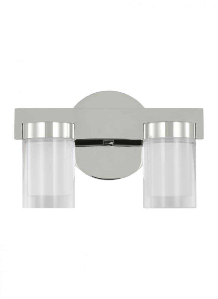 Kelly Wearstler Esfera 2-light dimmable LED small bath vanity with polished nickel finish