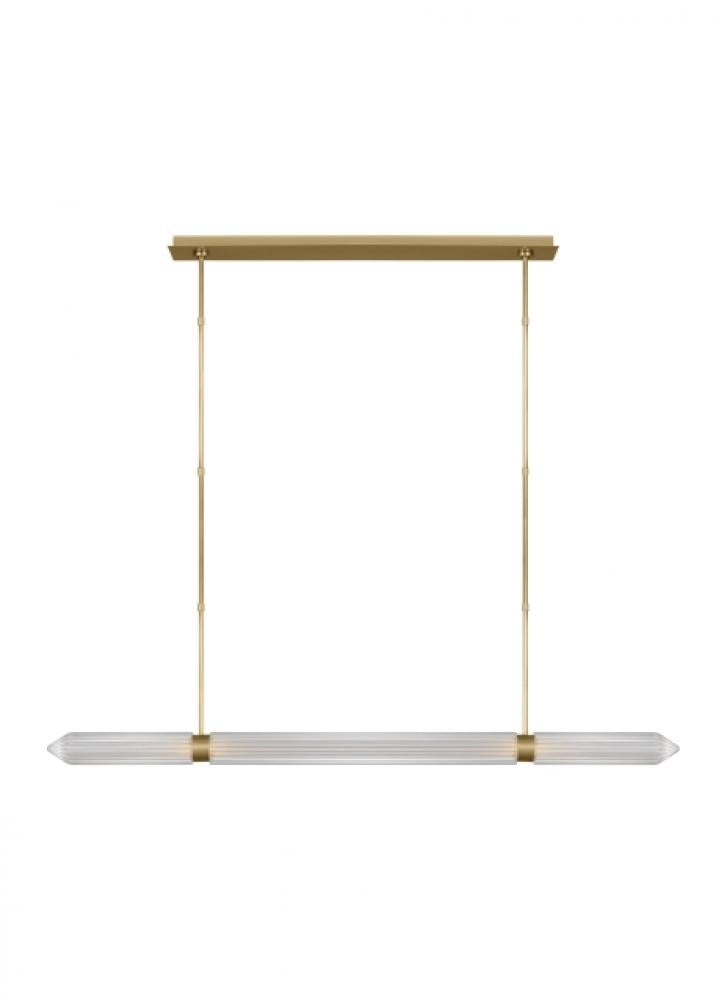 Avroko Langston 1-light dimmable LED extra large linear chandelier with plated brass finish