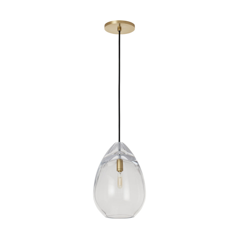 Sean Lavin Alina 1-light dimmable medium accent pendant with natural brass finish and glass shade