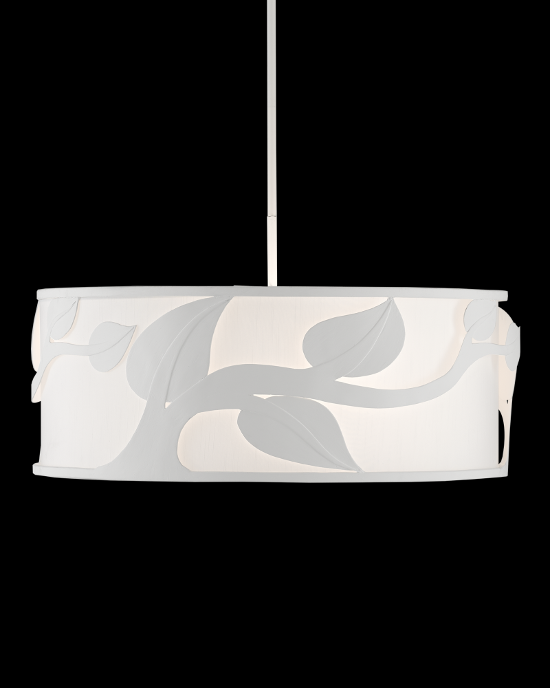 Plumeria White Drum Chandelier