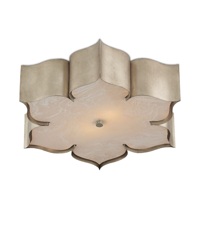 Grand Lotus Silver Flush Mount