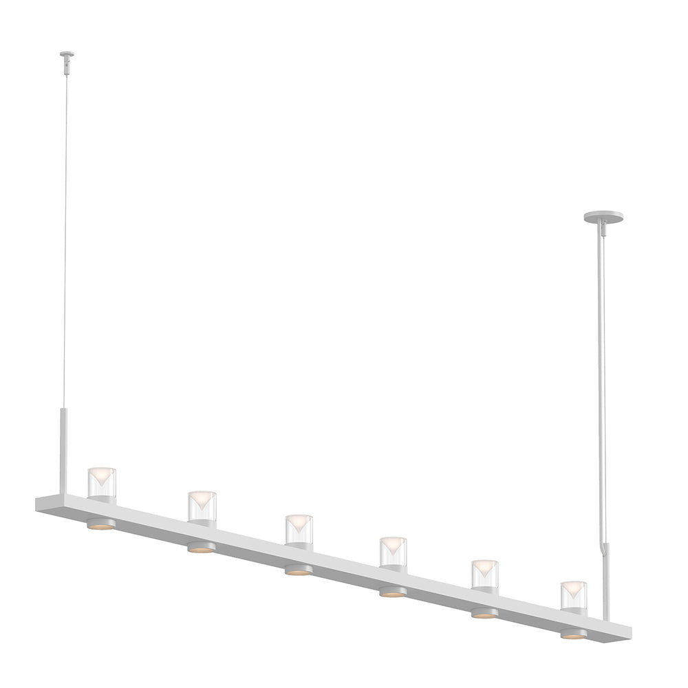 8' Linear LED Pendant with Clear w/Cone Uplight Trim