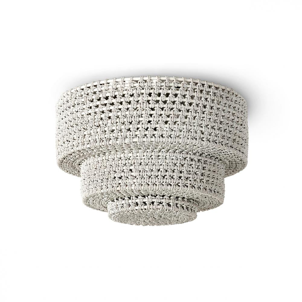 VERANDA FLUSH MOUNT WHITEWASH PEWTER