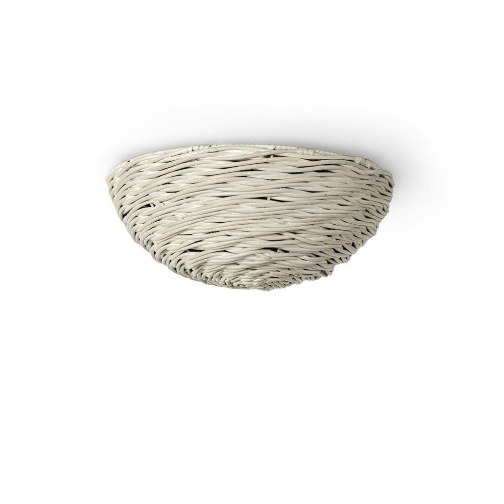 WISTERIA FLUSH MOUNT WHITEWASH ANTIQUE BRASS