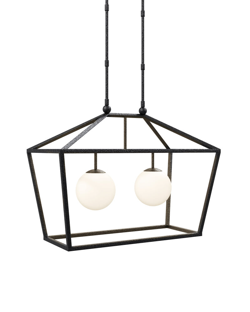 Denison Rectangular Black Outdoor Lantern