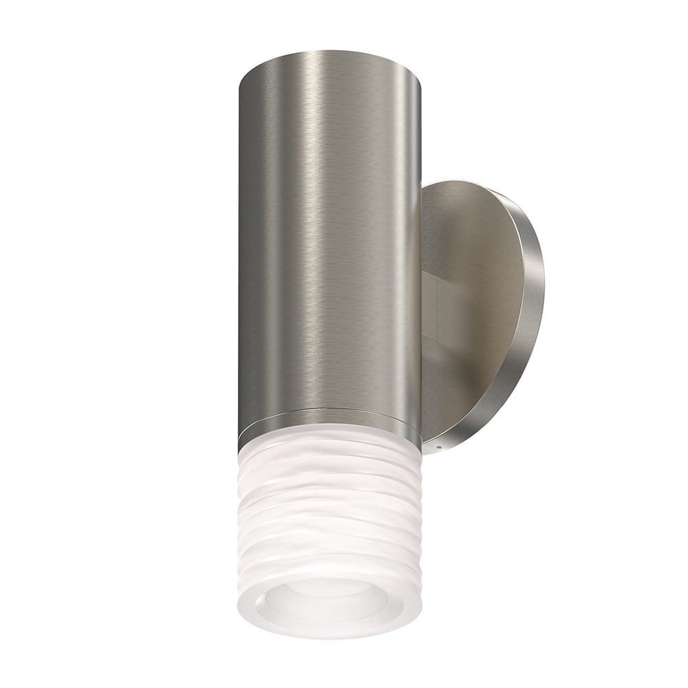 3" One-Sided LED Sconce w/Etched Ribbon Glass Trim and 25° Narrow Flood Lens