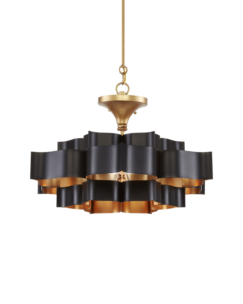 Grand Lotus Small Black Chandelier