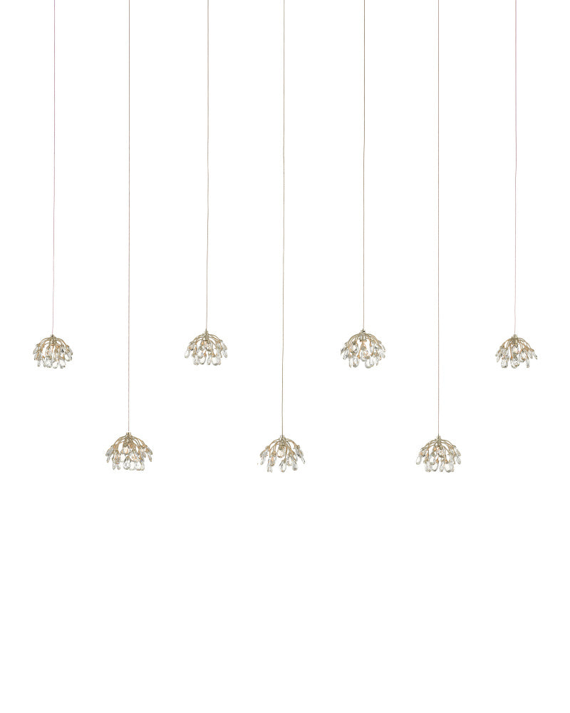 Crystal Bud 7-Light Linear Multi-Drop Pendant