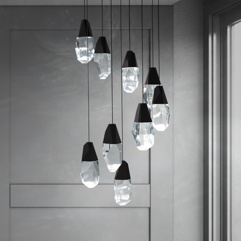 Martini 9 Light LED 3000K/3500K/4000K 120V-277V Chandelier in Polished Nickel