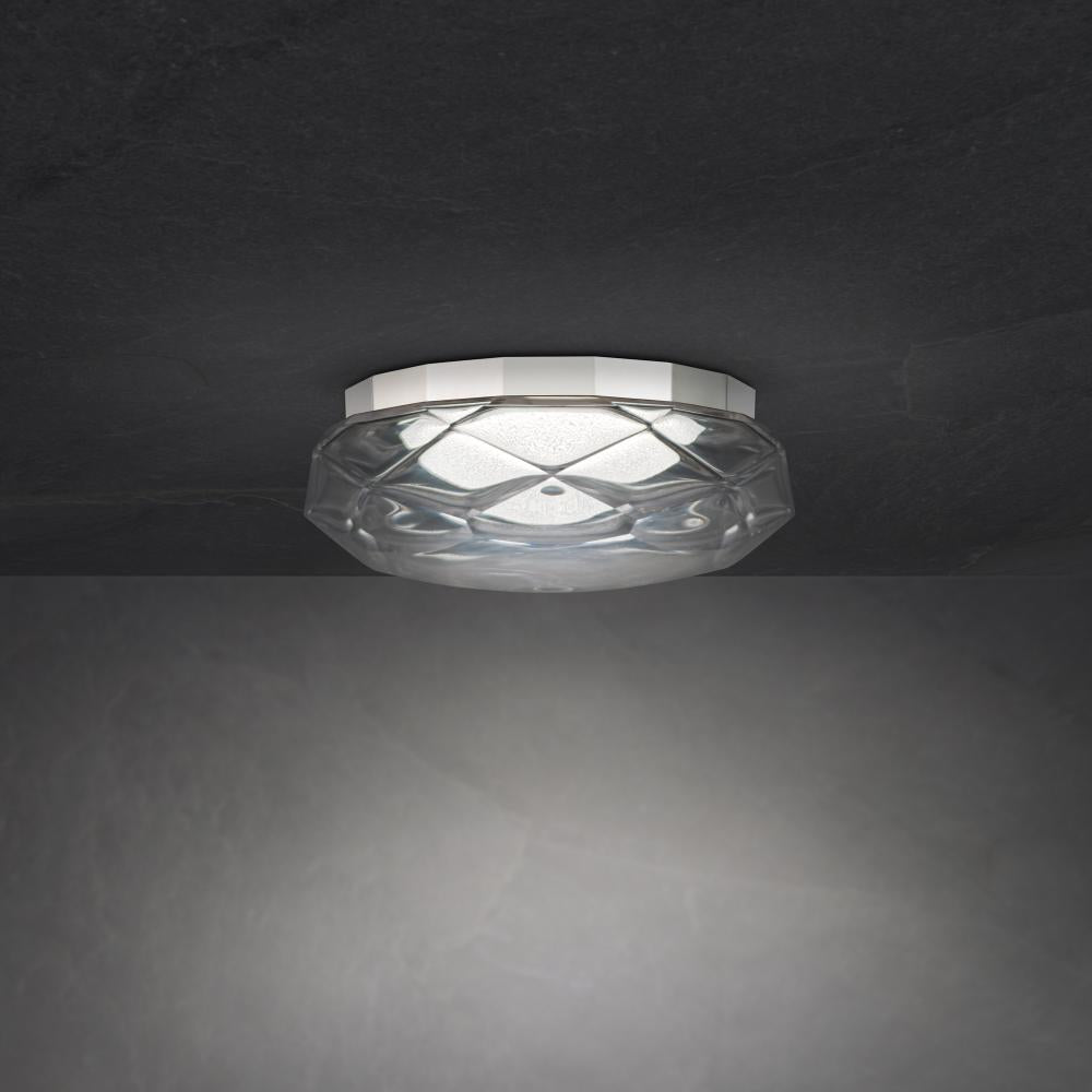 Carat 13in LED 3000K/3500K/4000K 120V-277V Flush Mount in Polished Nickel with Clear Optic Crystal