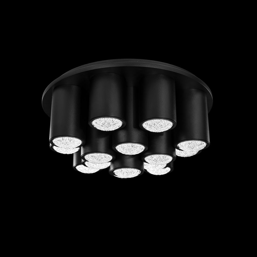 Tamara 19IN LED 3000K/3500K/4000K/5000K Flush Mount in Black with Radiance Crystal Dust
