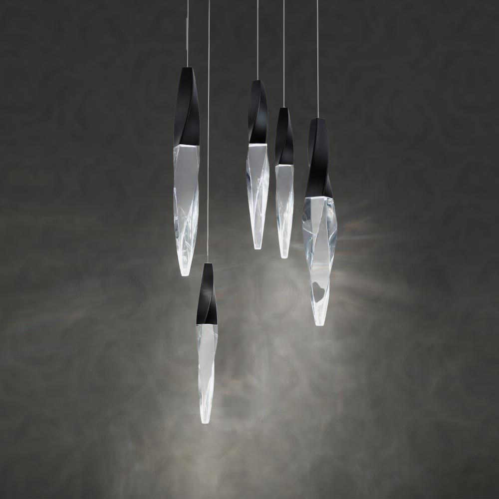 Kindjal 5 Light LED 3000K/3500K/4000K 120V-277V Multi-Light Pendant in Black