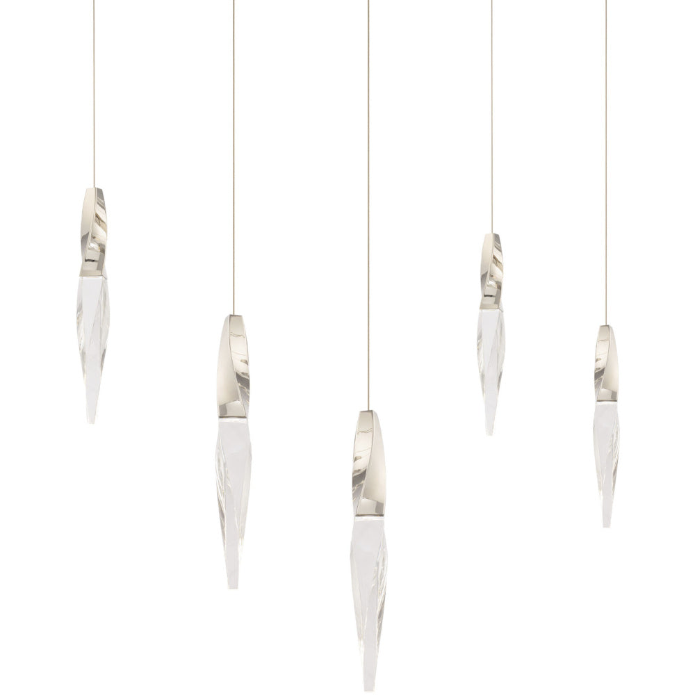 Kindjal 5 Light 120-277V Multi-Light Pendant (Linear Canopy) in Polished Nickel