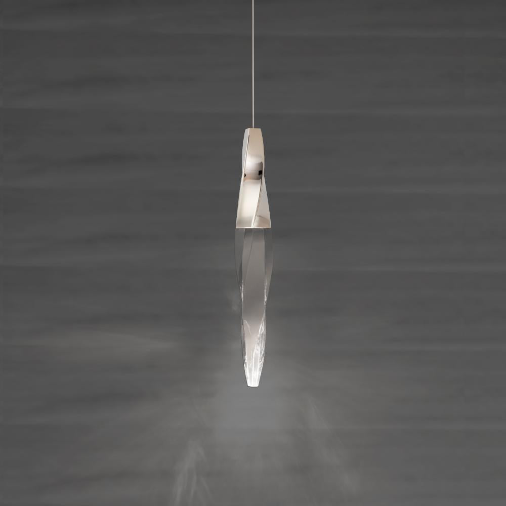 Kindjal 1 Light LED 3000K/3500K/4000K 120V-277V Mini Pendant in Polished Nickel