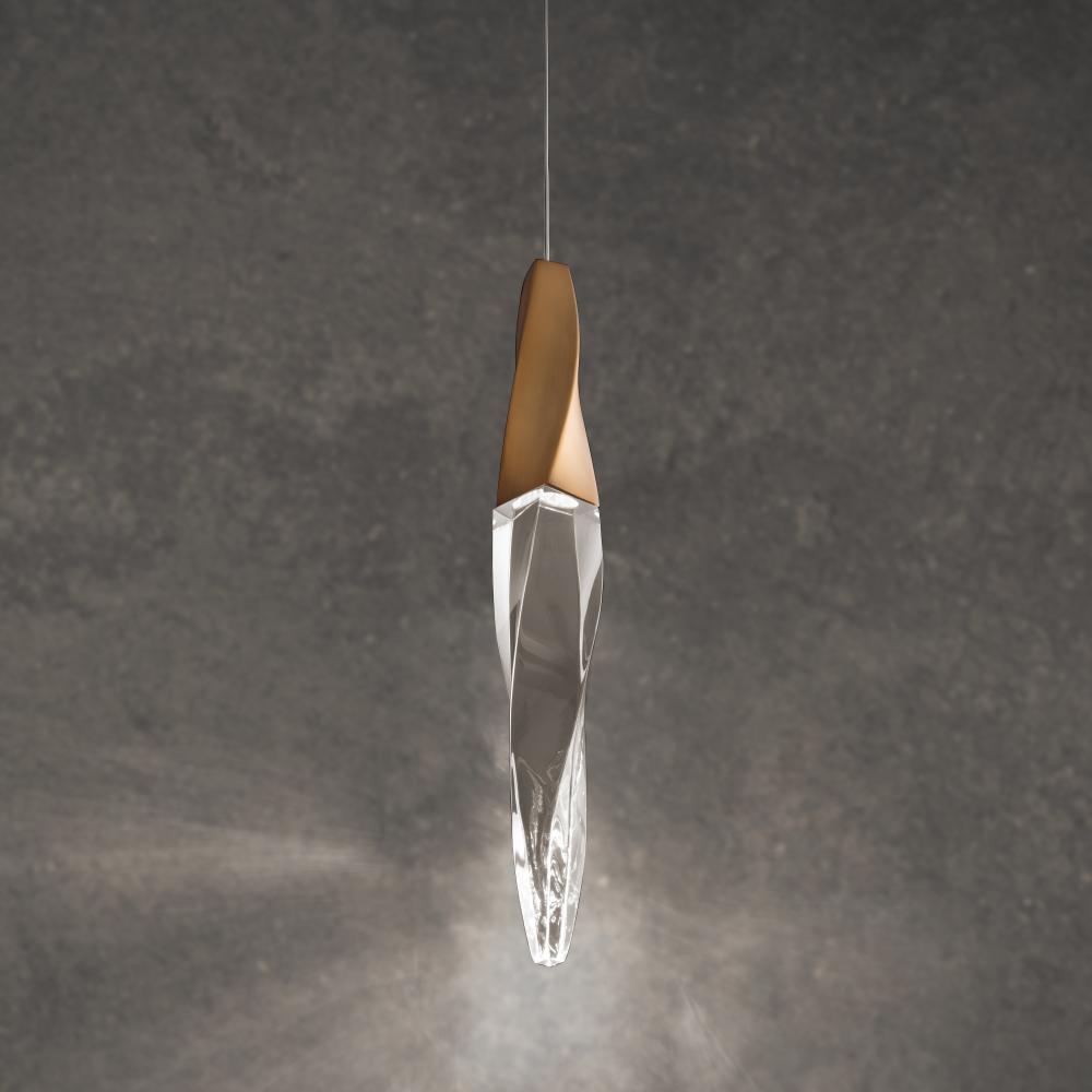 Kindjal 1 Light LED 3000K/3500K/4000K 120V-277V Mini Pendant in Polished Nickel