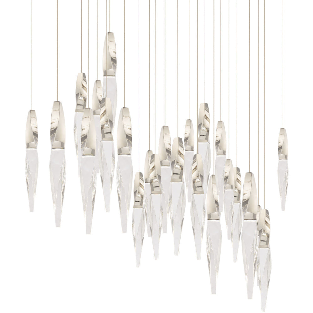 Kindjal 23 Light 120-277V Multi-Light Pendant (Linear Canopy) in Polished Nickel