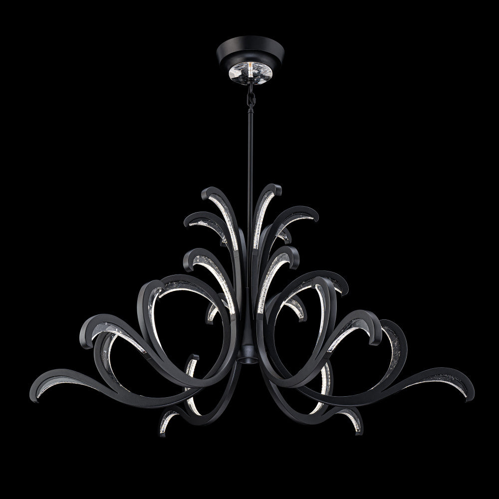 Lombardy 39IN LED 3000K/3500K/4000K/5000K Pendant in Black with Optic Haze Quartz